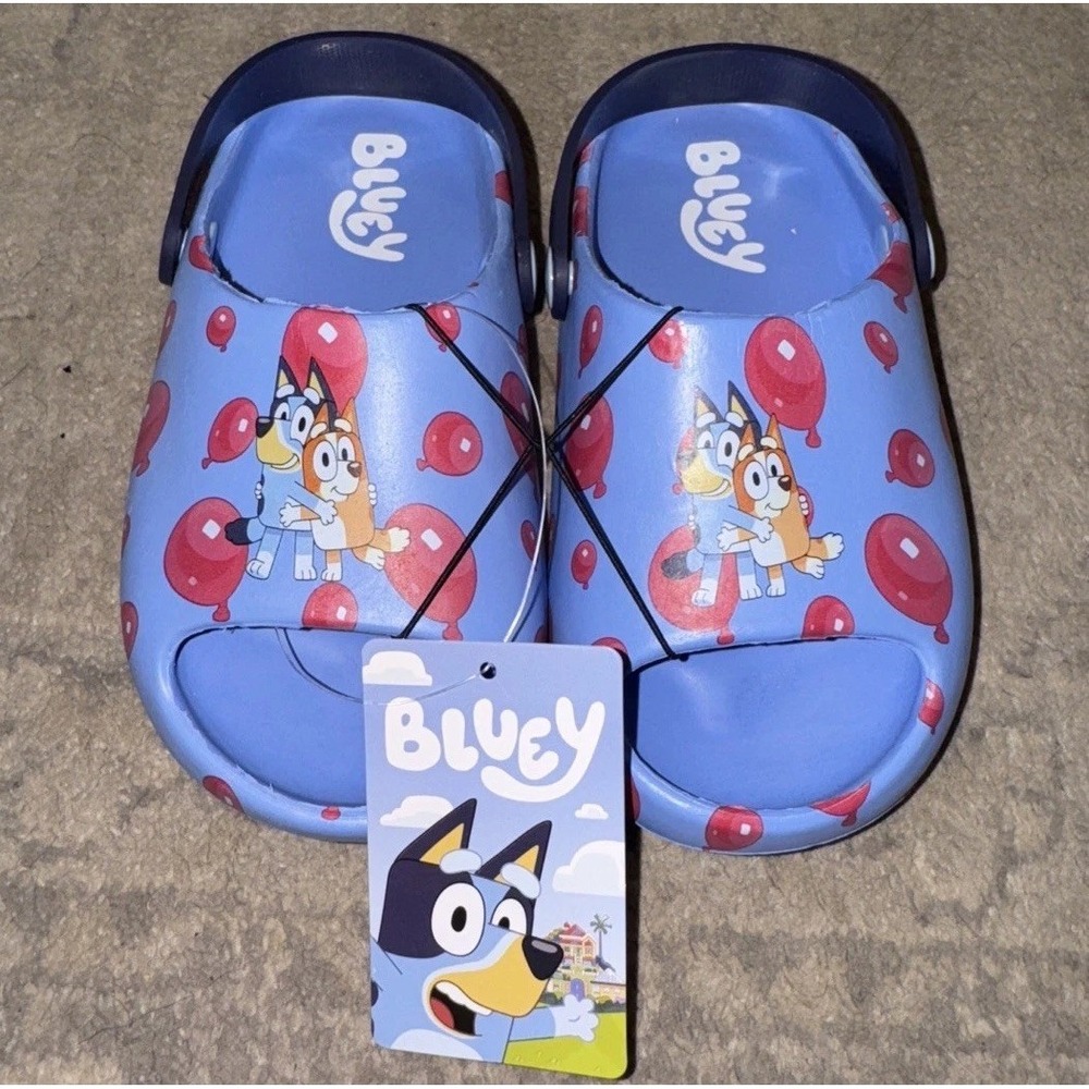 Bluey Boys Clogs Light Blue Sandals Shoes Size Large (7-3/4" Length) New‎
